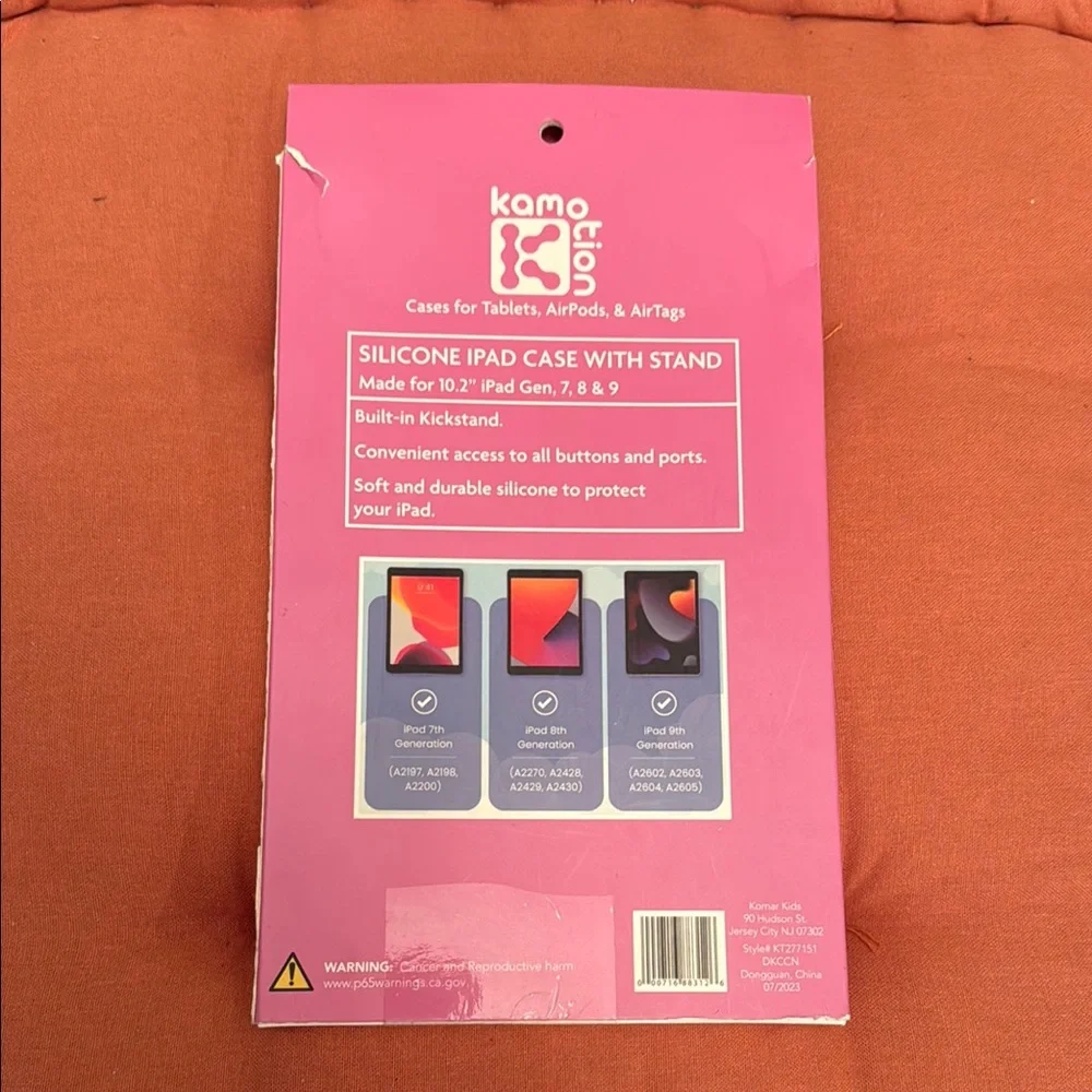 Silicone iPad Case with Stand - Pink and Orange